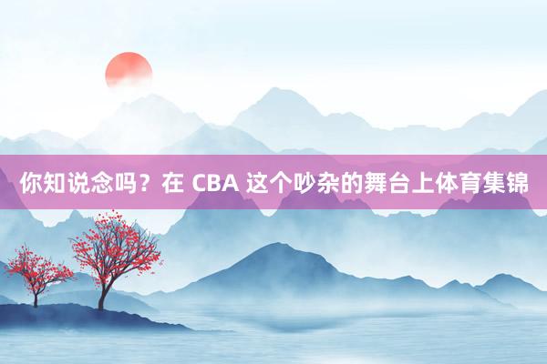 你知说念吗？在 CBA 这个吵杂的舞台上体育集锦