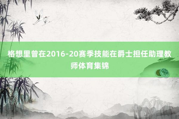 格想里曾在2016-20赛季技能在爵士担任助理教师体育集锦