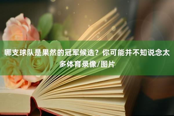 哪支球队是果然的冠军候选？你可能并不知说念太多体育录像/图片