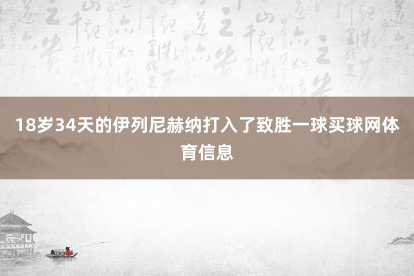 18岁34天的伊列尼赫纳打入了致胜一球买球网体育信息